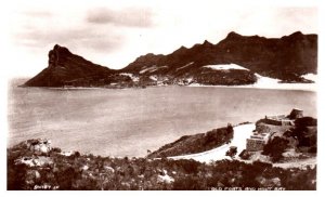 Old Forts and Hout Bay South Africa Black and White RPPC Postcard