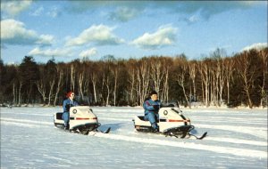 Eau Claire Wisconsin WI Snowmobiles Snowsuits Snowmobiling Vintage Postcard