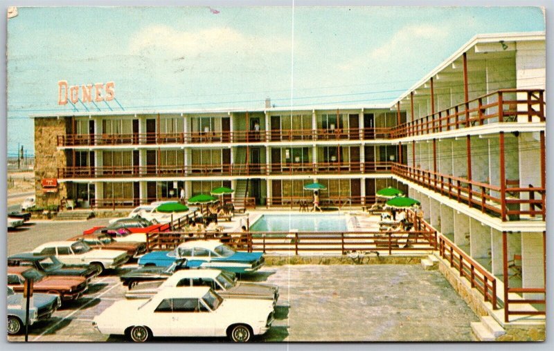 Vtg Ocean City Maryland MD Dunes Motel Old Cars 1960s View Postcard