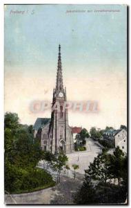 Old Postcard Freiberg i S Jakobikireche Mit Dresdnerstrasse
