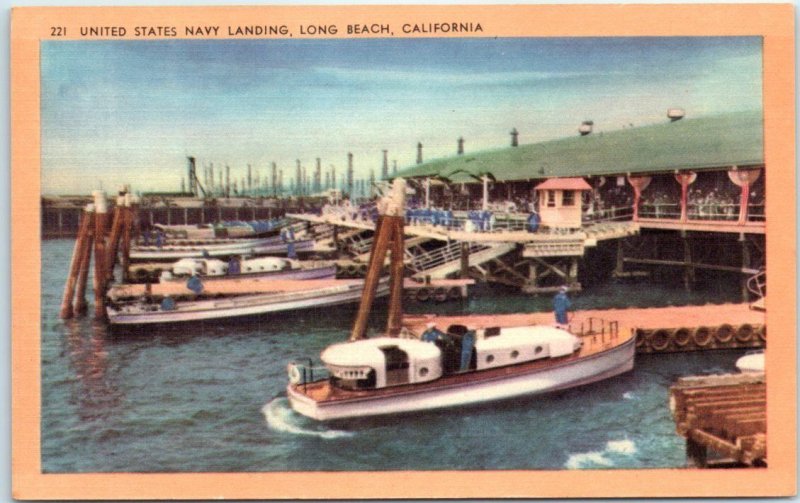 Postcard - United States Navy Landing, Long Beach, California