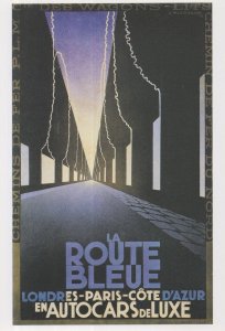 La Route Bleue 1929 French AM Cassandre Transport Poster Postcard