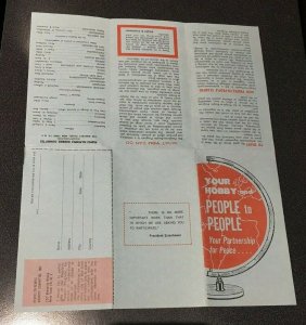 Ca 1955 NY People To People Hobbies Committee Mint Form Describes-----
