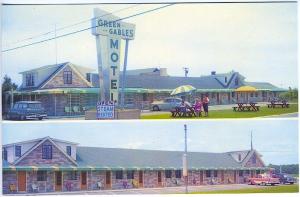 Ocean City MD Green Gables Motel  Old Cars Postcard