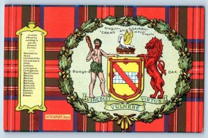 Scotland Postcard Stewart Royal Coat of Arms Creag An Sgairbh c1910 Antique