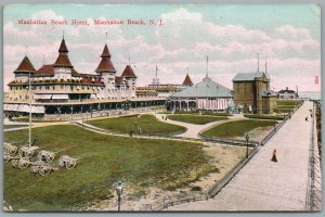 MANHATTAN BEACH NJ HOTEL ANTIQUE POSTCARD