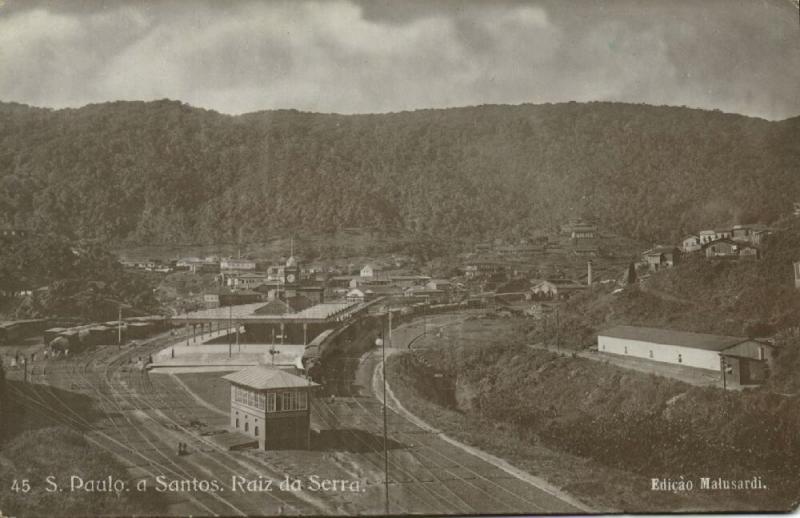 brazil, São Paulo a Santos, Raiz da Serra, Railway Station 1910s Malusardi RPPC