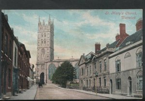 Warwickshire Postcard - St Mary's Church and Street, Warwick  RS8595