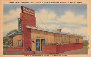 Amarillo Texas Mary Thomas Restaurant Route 66 Vintage Postcard AA59489