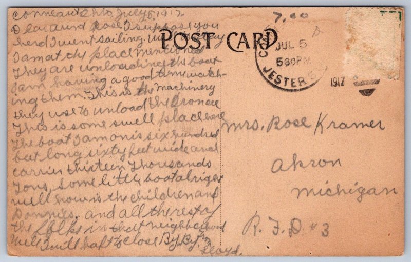 K38/ Conneaut Harbor Ohio Postcard c1910 Machinery Railroad Ore 384