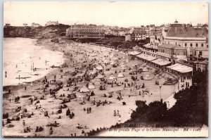 VINTAGE POSTCARD THE MUNICIPAL CASINO & BATHING FACILITIES BIARRITZ FRANCE 1910s