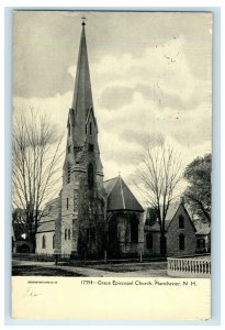 c1910s Grace Episcopal Church, Manchester New Hampshire NH Postcard