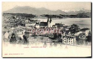 Old Postcard Luzern und Rigi Hotkirche
