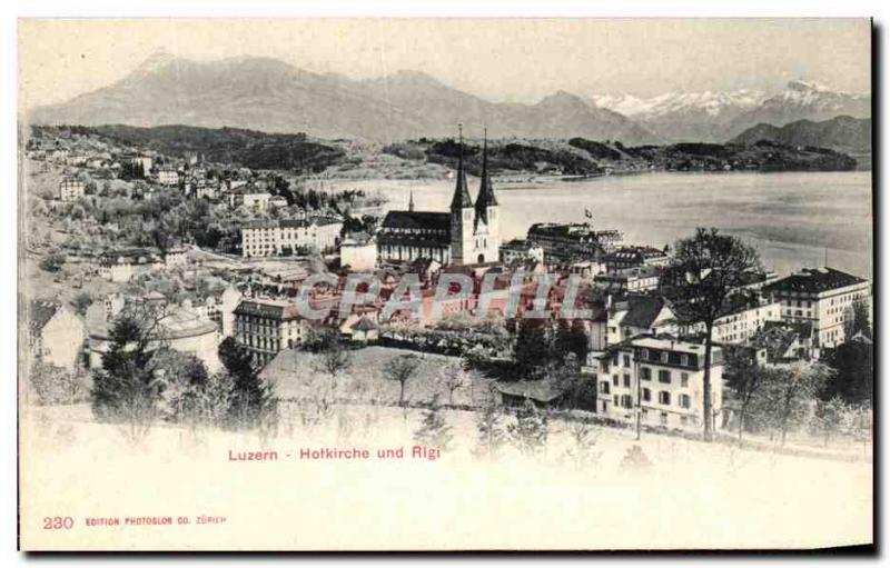 CPA Luzern Hotkirche und Rigi