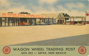 Postcard 1957 New Mexico Separ Wagon Wheel trading Post Teich 23-12624