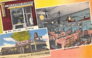 Northampton Massachusetts Jack August's House of Sea Foods Postcard AA16679