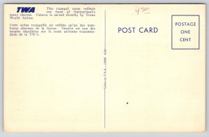 Transport~Trans World Airlines~Switzerland Swiss Street Scene~Vintage Postcard