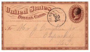 1881 Canceled 1 cent postcard