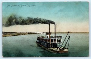 SIOUX CITY, IA Iowa ~ STEAMSHIP JOSEPHINE on Missouri River 1911 Postcard