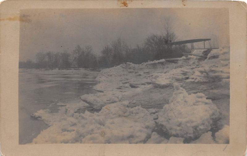 E49/ Hutsonville Illinois Il Real Photo RPPC Postcard c1910 Ice Gorge