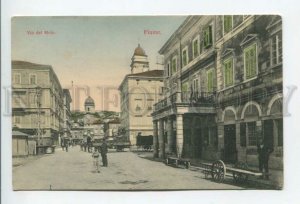 432731 Croatia Rijeka FIUME Via dei Molo Vintage tinted postcard