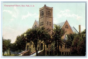 c1910 Congregational Church Sioux Falls South Dakota SD Antique Postcard