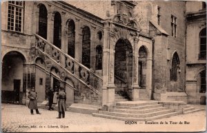 France Dijon Escaliers de la Tour de Bar Vintage Postcard C197