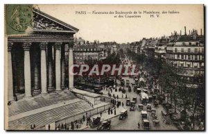 Paris Old Postcard Panorama boulevards Madeleine Italian and Capucines
