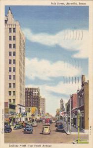 Texas Amarillo Polk Street Looking North 1948 Curteich