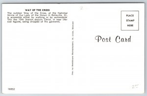 Illinois~Outdoor Way Of The Cross @ Natl Shrine Of Our Lady~Vintage Postcard
