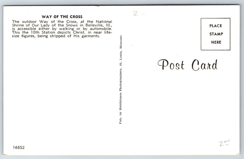Illinois~Outdoor Way Of The Cross @ Natl Shrine Of Our Lady~Vintage Postcard