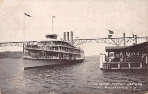 Poughkeepsie New York Robert Fulton Landing Steamboat Vintage Postcard AA30356