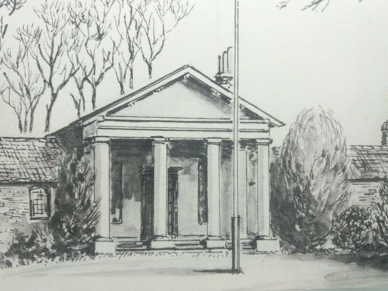 The Temple Wanstead Park London Vtg Art Drawing Sketch Postcard Charles G Long