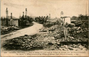 Postcard WWI Gruerre France 1914-15 Ruins and Remains of Village of Glannes