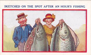 Bamforth Touring Couple With Large Fish Fishing Signed McGill
