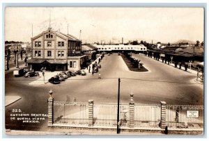 c1940's Central Train Station Casino Cig Buena Vista Mexico  RPPC Photo Postcard