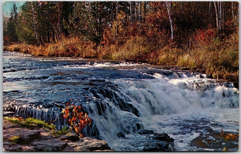 Ocqueoc Falls, Ocqueoc River near Onaway, Michigan - Postcard 