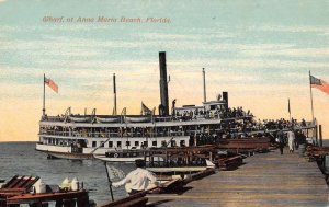 Anna Maria Beach Florida Steamer at Wharf Vintage Postcard AA56377 