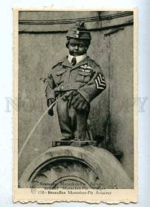 185720 Brussels MANNEKEN PIS Dressed AIRMAN Pilot Vintage PC