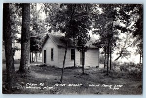 Waubun MN Postcard RPPC Photo Cabin #2 Nemec Resort White Earth Lake Vintage