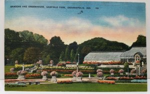 Gardens and Greehouse Garfield Park Indianapolis Indiana Postcard A3