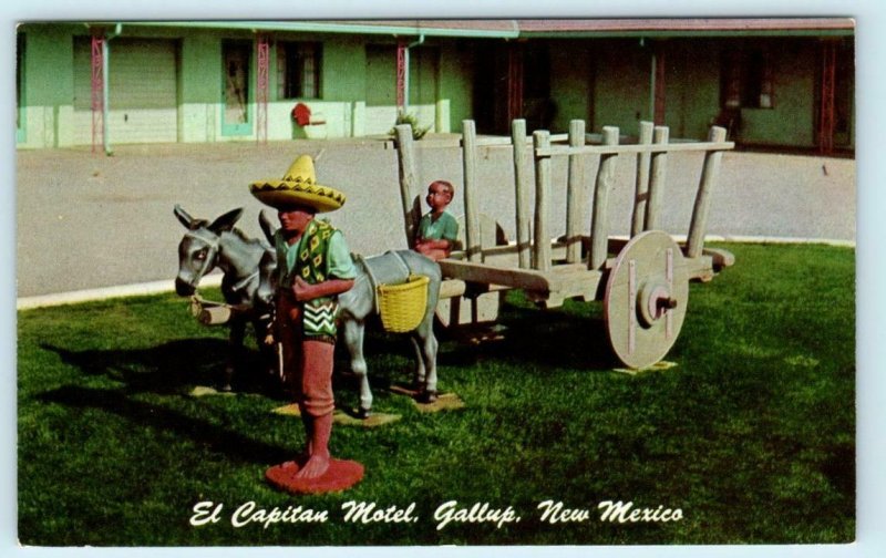 GALLUP, New Mexico NM ~ ROUTE 66 ~ EL CAPITAN MOTEL Roadside c1950s  Postcard