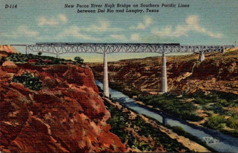 Texas New Pecos River Bridge On Southern Pacific Lines Between Del Rio and La...