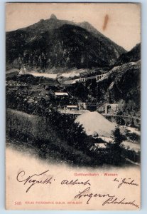 Tessin Switzerland Postcard Gotthard Railway Wassen 1900 Posted Antique