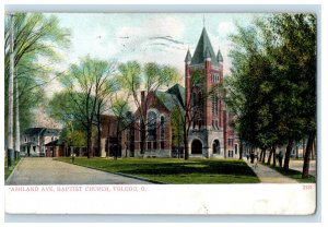 1908 Ashland Ave. Baptist Church Toledo Ohio OH Antique Posted Postcard 
