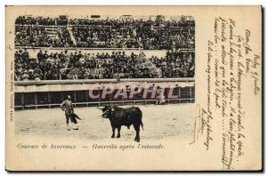 Old Postcard Sport Spain Bullfight Toro Taurus Guerrita after the final blow