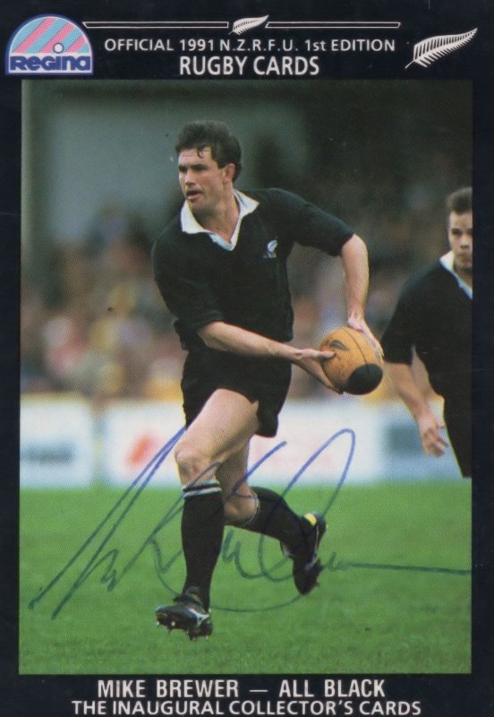 Mike Brewer New Zealand Rugby All Blacks Hand Signed Rugby Photo