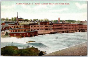 Postcard NY Glens Finch and Pruyn Pulp and Paper Mill