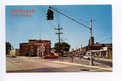 Westville NJ Bank Street View Old Cars Postcard