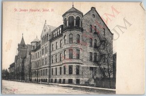 c1900s Joliet IL St. Joseph Hospital Roadside Collotype Photo FW Henley ILL A194